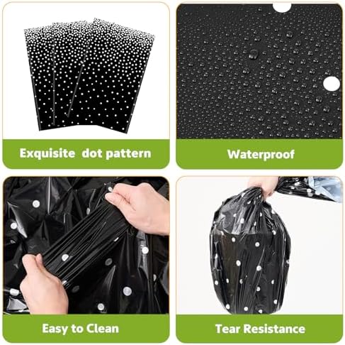 Newwiee 84 Inch Round Dot Tablecloth Set of 3