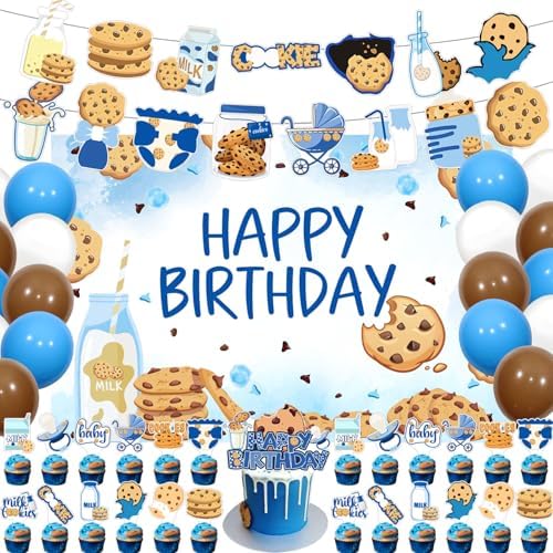 59 Pcs Milk and Cookies Party Decor Set