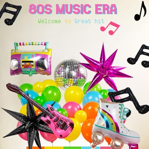80s Music Themed Balloon Garland Kit 160pcs