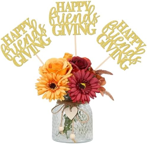 12 PCS Happy Thanksgiving Centerpiece Sticks Gold