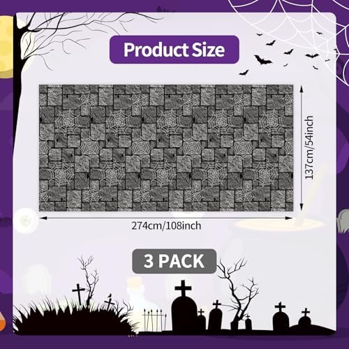 3-Pack Halloween Spiderweb Tablecloth 54x108 Inch
