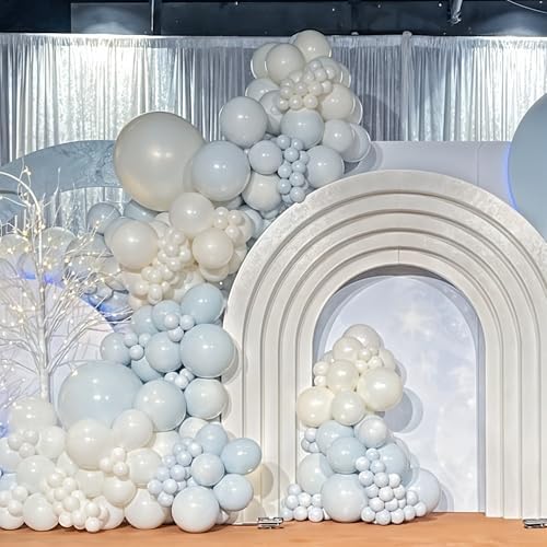 Pastel Blue White Balloons Set 35PCS 12 Inch for Parties