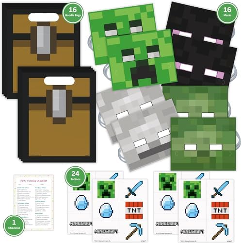 Unique Minecraft Party Favors 16 Guest Bundle
