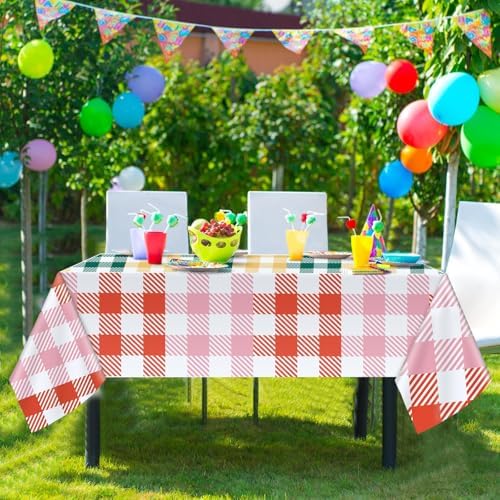3PCS Pastel Gingham Checkered Tablecloths for Events