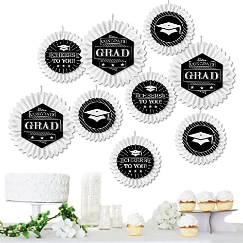 Big Dot of Happiness Graduation Party Fans - Set of 9