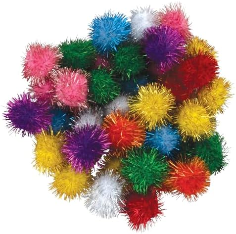 Creativity Street 1 Inch Glitter Poms - 40 Pack