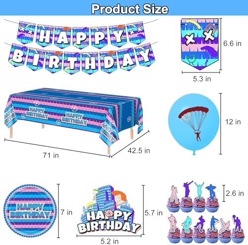Gaming Theme Birthday Party Decorations Set
