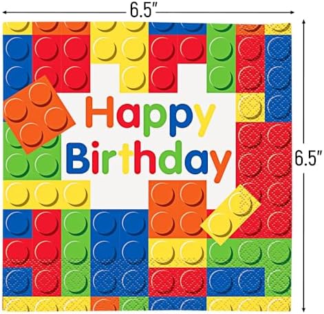 Bold And Bright Building Blocks Napkins Pack Of 16