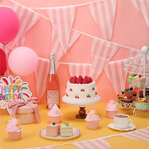 6 Pcs Pink Carnival Bunting Banner Decorations