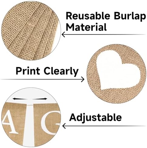 GCQQ Engaged Burlap Banner - 98 Ft Love Heart Decor