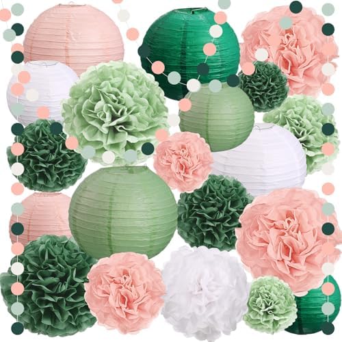 Riakrum 22 Pcs Sage Birthday Party Decorations