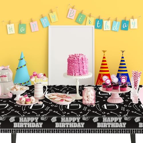 Idealmuzik 3pcs Football Tablecloth Black Tactical Design 54x108 Inch