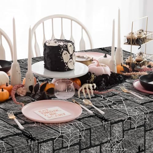 3-Pack Halloween Spiderweb Tablecloth 54x108 Inch