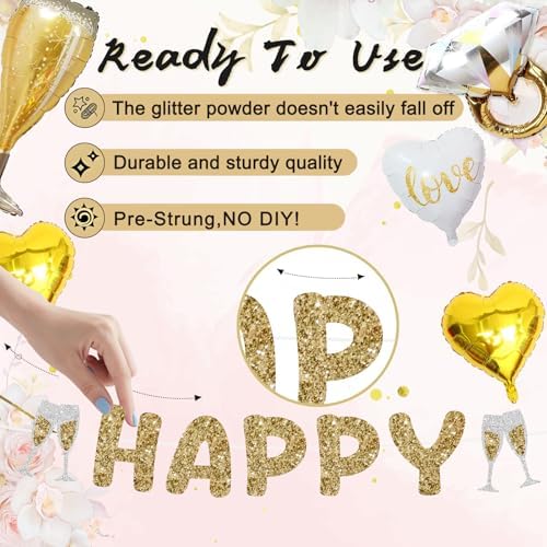 Champagne Gold Happy Engagement Banner Set