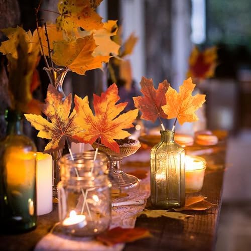16 PCS Maple Leaf Centerpiece Sticks for Autumn Fall Parties