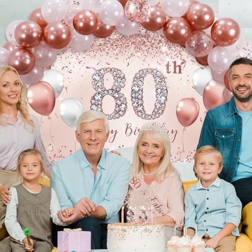 Trgowaul 80th Birthday Decor Balloon Set