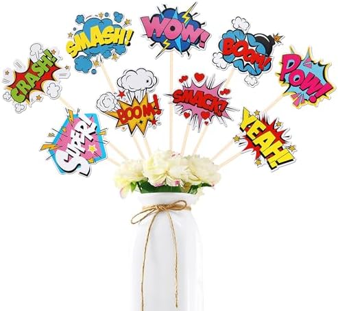 18 PCS Hero Themed Centerpiece Sticks for Party Decorations