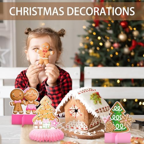 Poen 12 Pcs Gingerbread Man Honeycomb Centerpieces