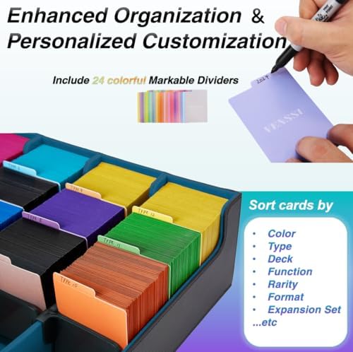 Venssu 4-Row Card Storage Box for 3000 Magic Cards