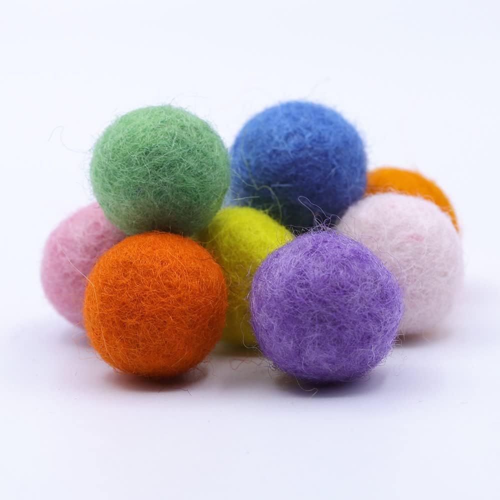 TANJUN Felt Pom Poms 2cm Bulk Handmade Colors
