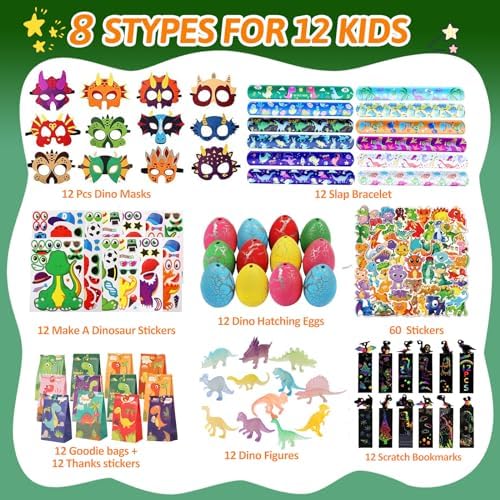 Dinosaur Party Favor Pack for Kids 156pcs