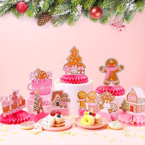 Poen 12 Pcs Gingerbread Man Honeycomb Centerpieces