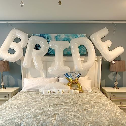 40 Inch White BRIDE Letter Balloons for Wedding Decorations