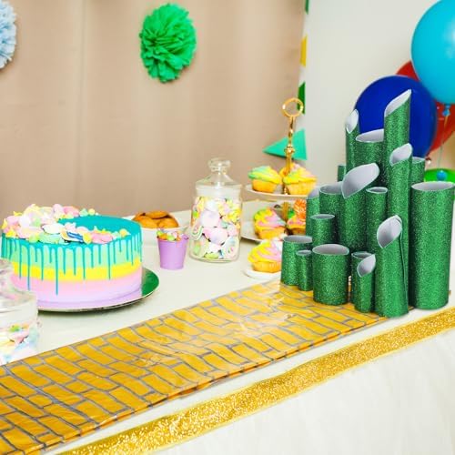 6 Pcs Wizard Party Decorations DIY Green Castle Backdrop
