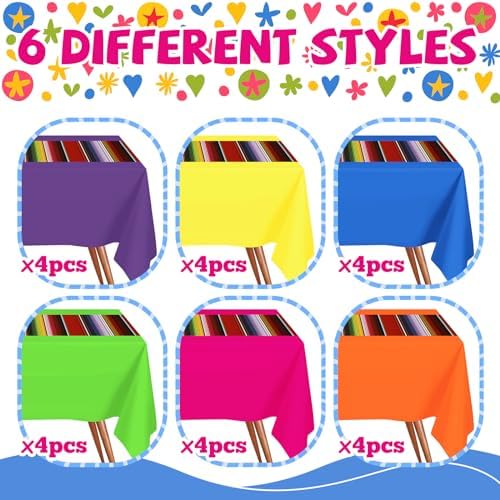 Hosuly Mexican Fiesta Tablecloth 54 x 108 Inches 24 Pcs