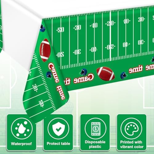 BOXOB Football Table Cloth 3pcs 54x108 Inch