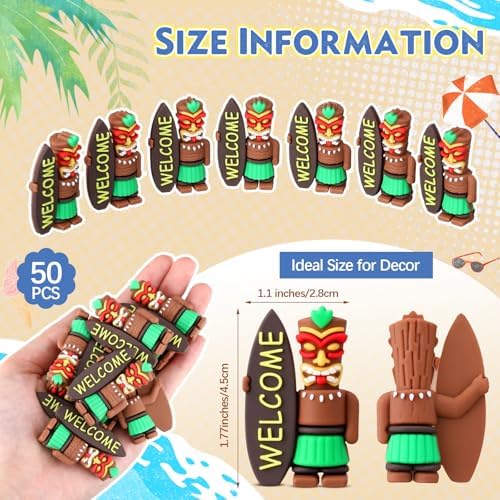 Thyle 50 Pcs Mini Tiki Figures for Party Decorations