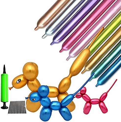 100pcs 260 Metallic Balloons Kit with Pump