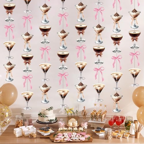 8 Pcs Espresso Martini Garland Banners for Party Decor
