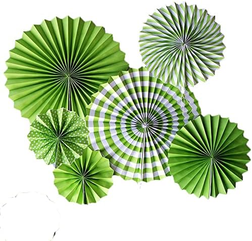 Ruidee 6 Piece Rainbow Hanging Paper Fan Decorations