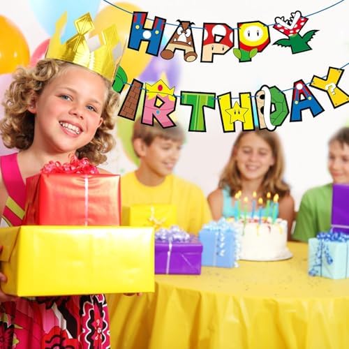 Birthday Banner for Gaming Fans Anime Party Decor