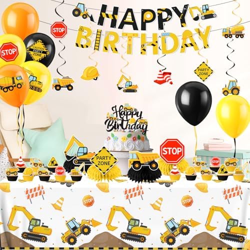 Construction Birthday Decorations 245PCS Truck Theme Party Supplies
