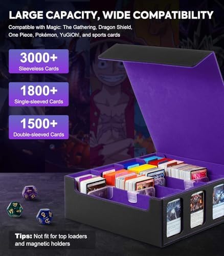 Moko Card Storage Box - 3000 Magic Deck Case Black Purple