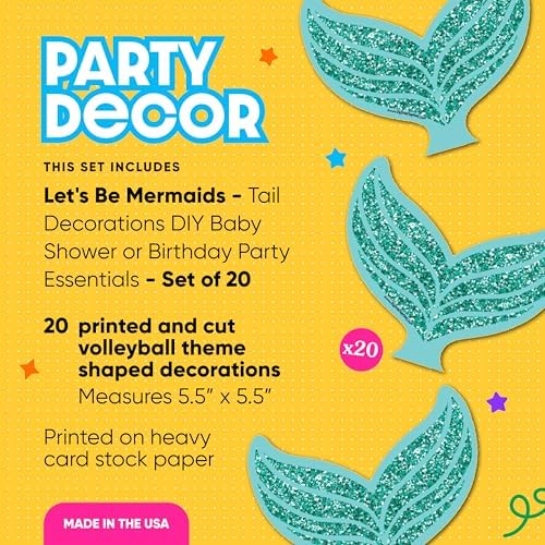 Big Dot of Happiness Mermaid Tail Decorations Set of 20