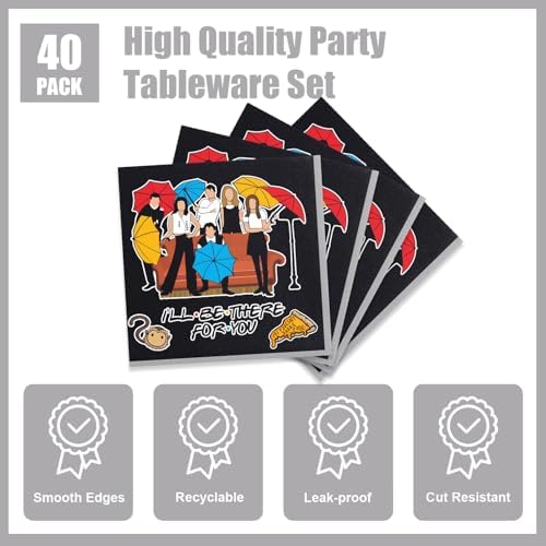 40Pcs Friends Party Supplies 20 Plates 20 Napkins Kit