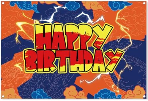 Anime Yellow Birthday Party Backdrop 7x5ft