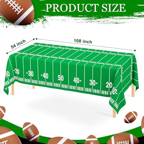 WNINK 2 Pack Football Tablecloths 54x108 Inch