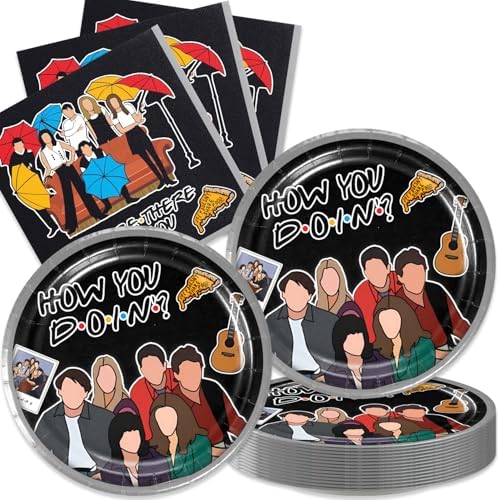 40Pcs Friends Party Supplies 20 Plates 20 Napkins Kit