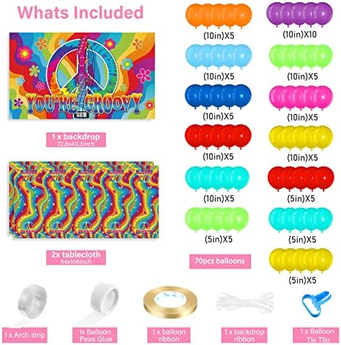60s Hippie Party Decorations Kit