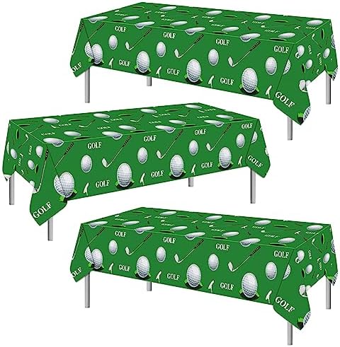 PHOGARY Golf Tablecloth Set 3-Piece Green Rectangular