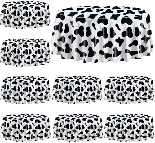 9 Pcs Cow Print Tablecovers for Farm Animal Party