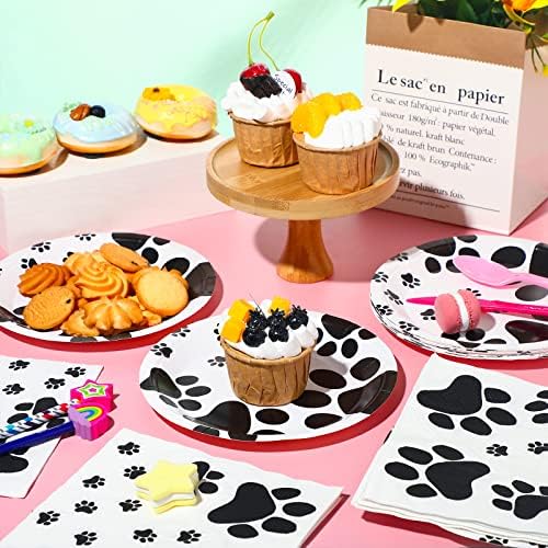 80 Pcs Dog Birthday Party Supplies 7 Inch Plates Napkins
