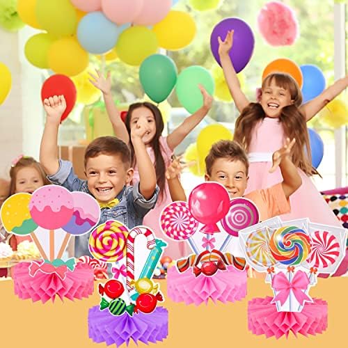 Candyland Party Table Honeycomb Centerpieces 9pcs