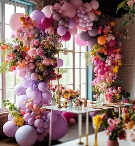 Purple and Pink Balloon Garland Kit for Party Decorations