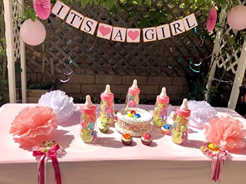 Jumbo Pink Plastic Baby Bottle Fillable Centerpiece