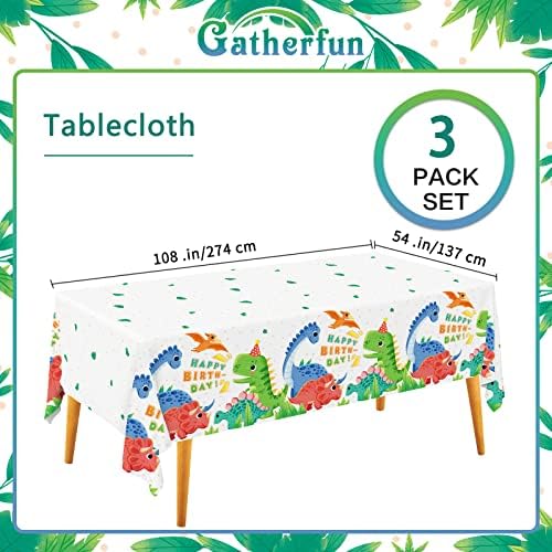 Dinosaur Party Tablecloths 3PCS 54x108 Inch Waterproof
